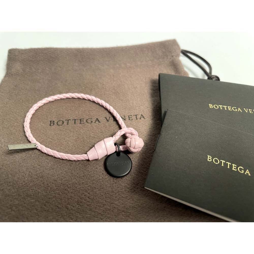 New Bottega Veneta Intrecciato Bracelet  Leather Pink Size S